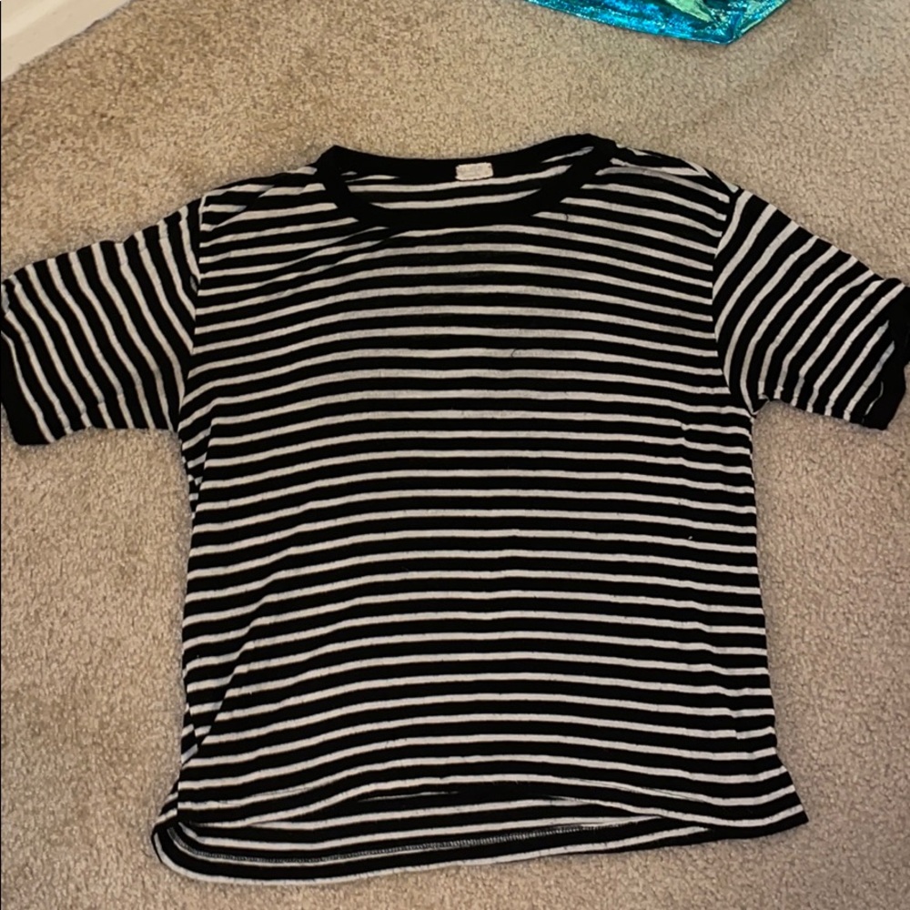 Black and white striped Brandy Melville Tee